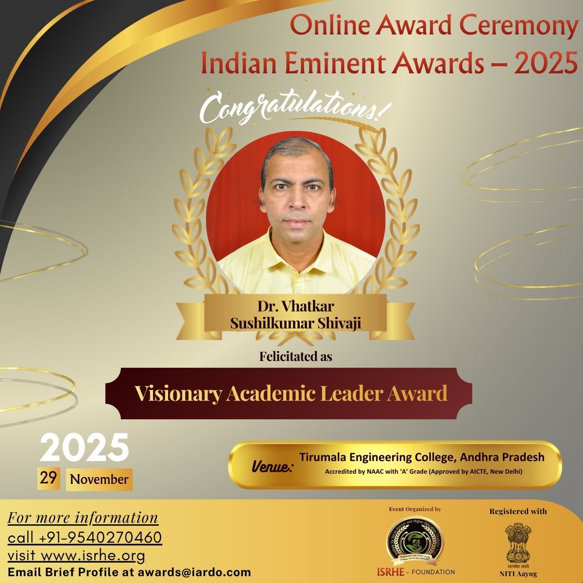 Dr. Vhatkar Sushilkumar Shivaji, 